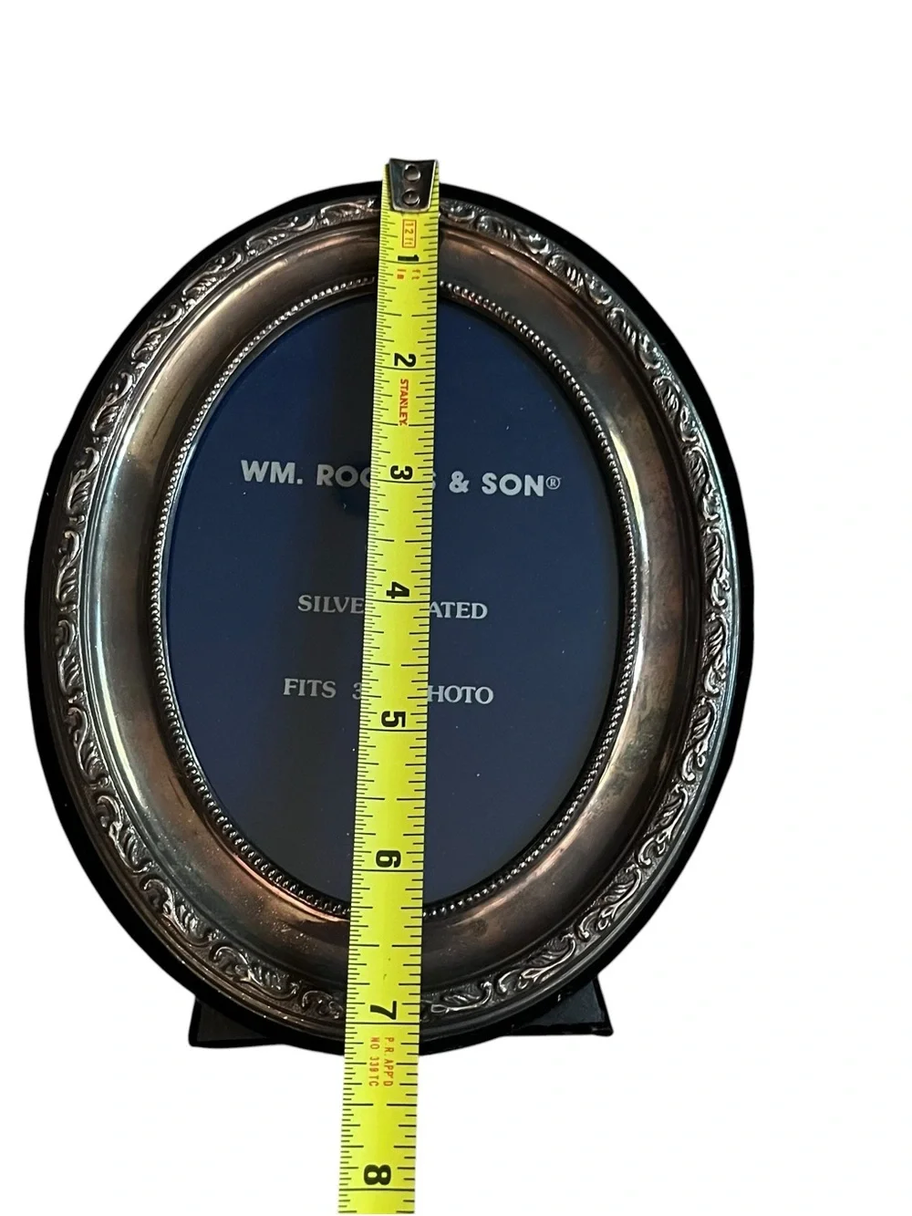 Victorian Wm & Son Silver Plated Oval Photo Frame Fits 3”X 5” Photo Table Decor